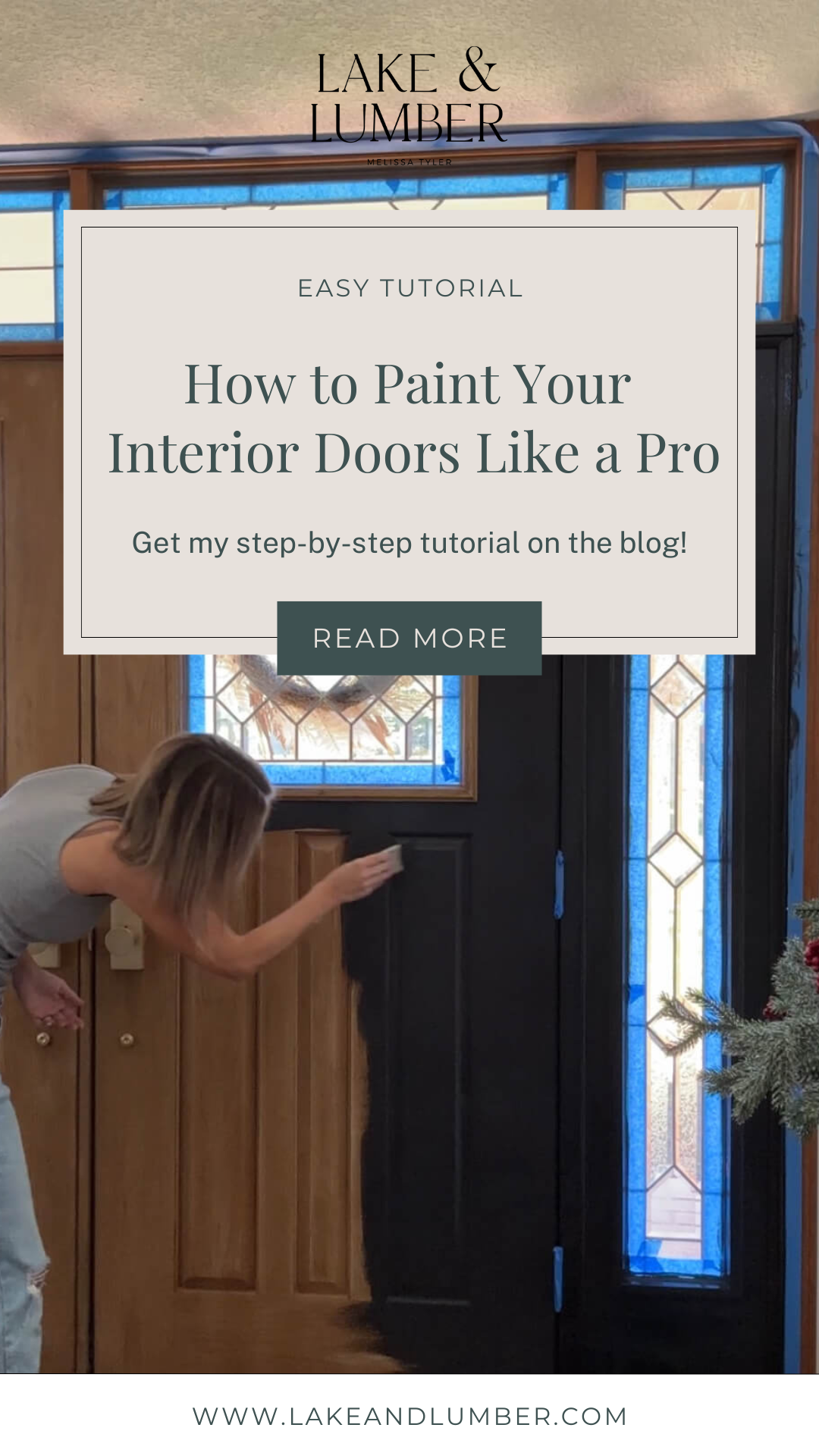 Pinterest Pin about painting your interior doors 