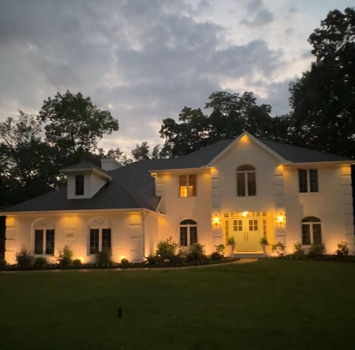 Accent lighting installed on the outside of Melissa Tyler's home. 