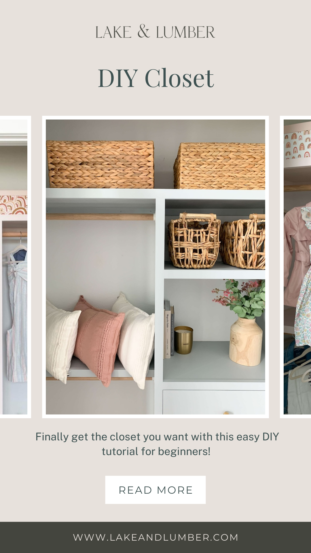 Pinterest Pin of DIY Custom Closets. 