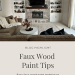 Faux wood ceiling beam in a living room.